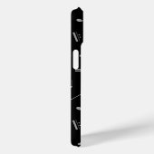 Silver Grey Musical Notes on Black Case-Mate iPhone Case (Achterkant / Rechts)