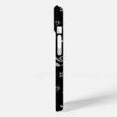 Silver Grey Musical Notes on Black Case-Mate iPhone Case (Achterkant / Links)