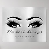 Silver Grey Name Makeup Artist Beauty Studio Lashe Poster (Voorkant)