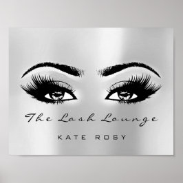 Silver Grey Name Makeup Artist Beauty Studio Lashe Poster
