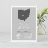 Silver Grey Ohio State Rehearsal Dinner Invitation Kaart (Staand voorkant)
