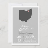 Silver Grey Ohio State Rehearsal Dinner Invitation Kaart (Voorkant)