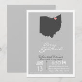 Silver Grey Ohio State Rehearsal Dinner Invitation Kaart (Voorkant / Achterkant)
