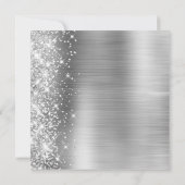 Silver Grey Ombre Folie links Glitter 60th Birthda Kaart (Achterkant)