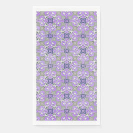 Silver Grey Paars Blue Metallic Filigree Pattern Servet
