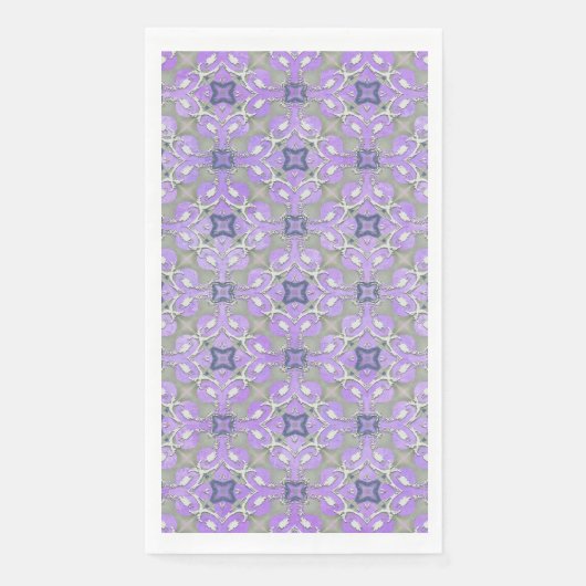 Silver Grey Paars Blue Metallic Filigree Pattern Servet (Voorkant)