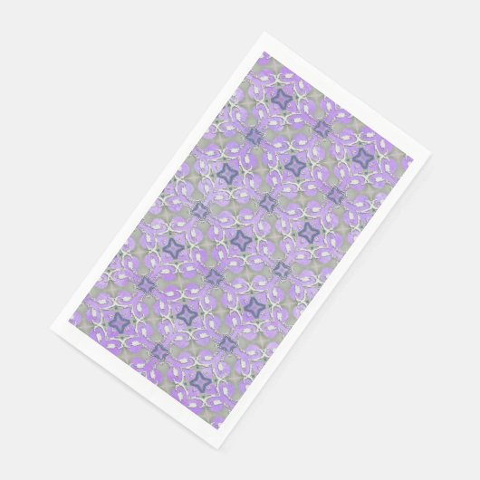 Silver Grey Paars Blue Metallic Filigree Pattern Servet (Hoek)