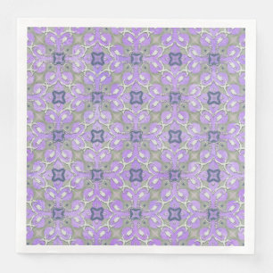 Silver Grey Paars Blue Metallic Filigree Pattern Servet