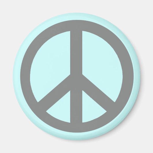 Silver Grey Peace Symbol Producten Magneet (Voorkant)