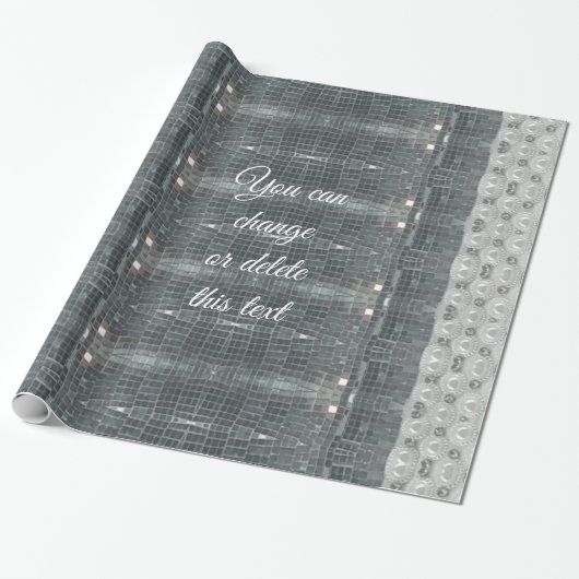 Silver Grey Pearls Mosaic Pattern Elegant Cadeaupapier (Uitgerold)