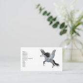 Silver Grey Pegasus Stallion Visitekaartje (Staand voorkant)