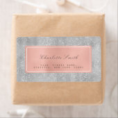 Silver Grey Pink Rose Gold Return-adreslabels Etiket (Insitu)