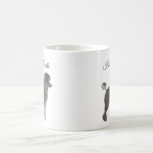 Silver Grey Poedel Love Coffee Mok Aanpassen (Center)