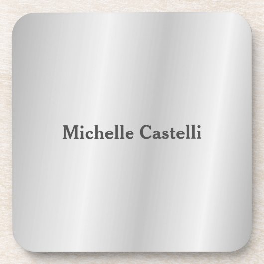 Silver Grey Professional, uniek, klassiek eenvoudi Bier Onderzetter (Voorkant)