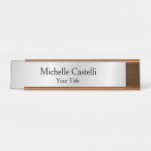 Silver Grey Professional, uniek, klassiek eenvoudi Bureau Naambordje (Voorkant)