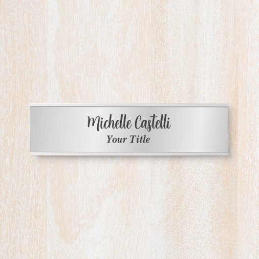 Silver Grey Professional, uniek, klassiek eenvoudi Deurbordje (Voorkant)