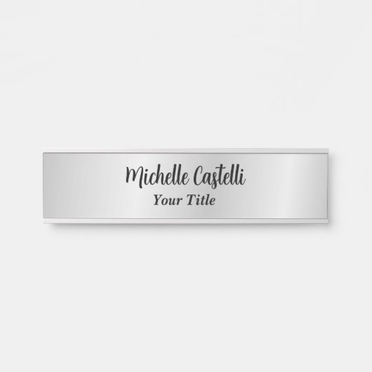 Silver Grey Professional, uniek, klassiek eenvoudi Deurbordje (Voorkant)