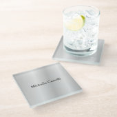 Silver Grey Professional, uniek, klassiek eenvoudi Glazen Onderzetter (Schuin)