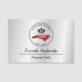 Silver Grey Professional, uniek, klassiek eenvoudi Naamplaatje (Voorkant)