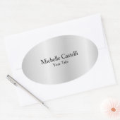 Silver Grey Professional, uniek, klassiek eenvoudi Ovale Sticker (Envelop)