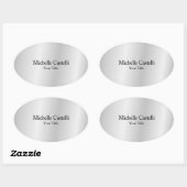 Silver Grey Professional, uniek, klassiek eenvoudi Ovale Sticker (Vel)