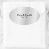 Silver Grey Professional, uniek, klassiek eenvoudi Ovale Sticker (Tas)