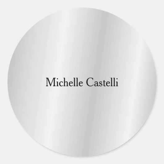 Silver Grey Professional, uniek, klassiek eenvoudi Ronde Sticker (Voorkant)