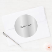 Silver Grey Professional, uniek, klassiek eenvoudi Ronde Sticker (Envelop)