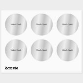 Silver Grey Professional, uniek, klassiek eenvoudi Ronde Sticker (Vel)
