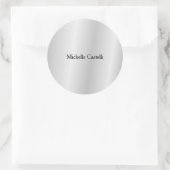 Silver Grey Professional, uniek, klassiek eenvoudi Ronde Sticker (Tas)