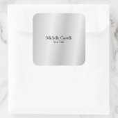 Silver Grey Professional, uniek, klassiek eenvoudi Vierkante Sticker (Tas)