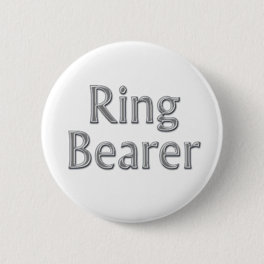 Silver Grey Ring Bearer Wedding Button (Voorkant)