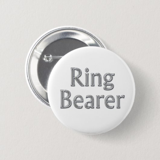 Silver Grey Ring Bearer Wedding Button (Voorkant /achterkant)