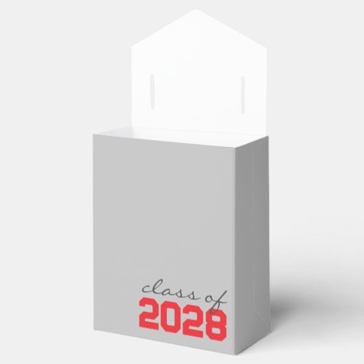 Silver Grey & Rood Afstuderen Favor Boxes Bedankdoosjes (Geopend)