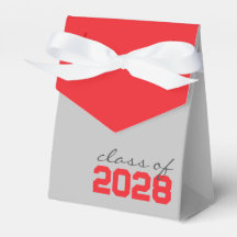 Silver Grey & Rood Afstuderen Favor Boxes
