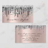 Silver Grey Roos Scissor Har Salon Stylist Drivers Afsprakenkaartje (Voorkant / Achterkant)