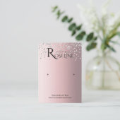 Silver Grey roze glitter jewlery display Visitekaartje (Staand voorkant)