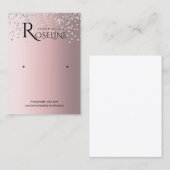 Silver Grey roze glitter jewlery display Visitekaartje (Voorkant / Achterkant)