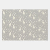Silver Grey Rustic Woodland vakantiepatroon Inpakpapier Vel (Voorkant 2)