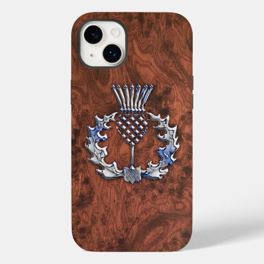 Silver Grey Scottish Thistle Decor op een Case-Mate iPhone Case (Achterkant)