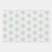 Silver Grey Seamless Arabesque Pattern Inpakpapier Vel (Voorkant)
