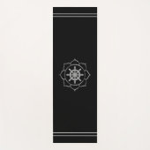 Silver Grey Shield Wheel in Lotus op Black Yogamat (Voorkant)