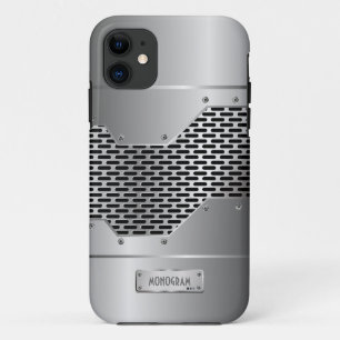 Silver Grey Shiny Metallic Kijk Patroon iPhone 11 Hoesje