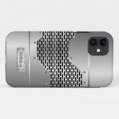 Silver Grey Shiny Metallic Kijk Patroon Case-Mate iPhone Case (Achterkant (horizontaal))