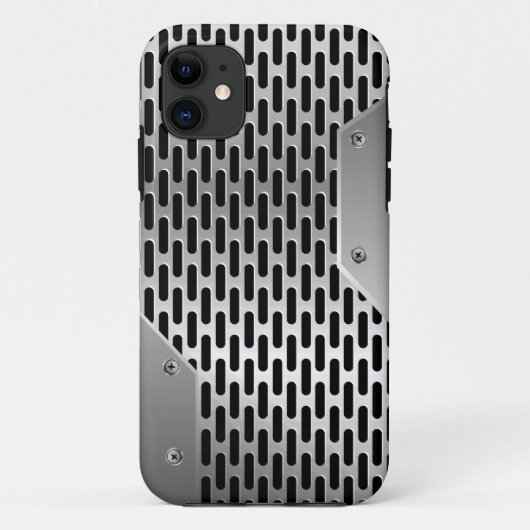 Silver Grey Shiny Metallic Kijk Patroon Case-Mate iPhone Case (Achterkant)