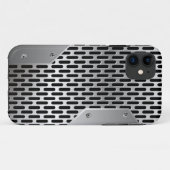 Silver Grey Shiny Metallic Kijk Patroon Case-Mate iPhone Case (Achterkant (horizontaal))