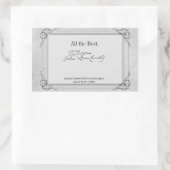 Silver Grey Signature Auteur BookPlate Sjabloon Rechthoekige Sticker (Tas)