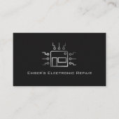 Silver Grey Simple Computer Electronics Repair Visitekaartje (Voorkant)