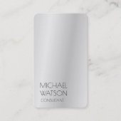 Silver Grey Simple Plain Trendy Professional Visitekaartje (Voorkant)
