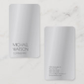 Silver Grey Simple Plain Trendy Professional Visitekaartje (Voorkant / Achterkant)